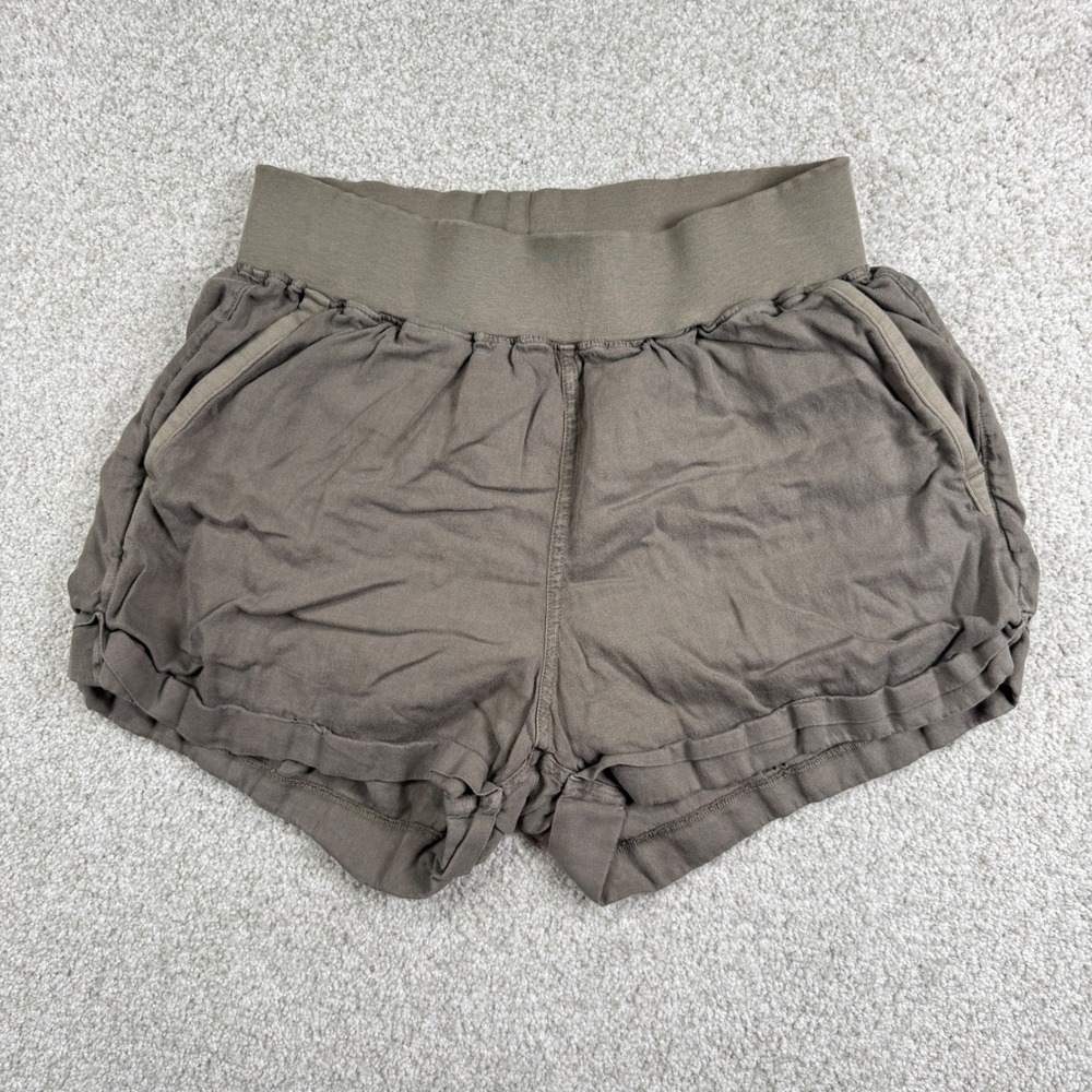 Faherty Shorts Womens Small Brown Tencel Linen Cotton Stretch Pull On Casual